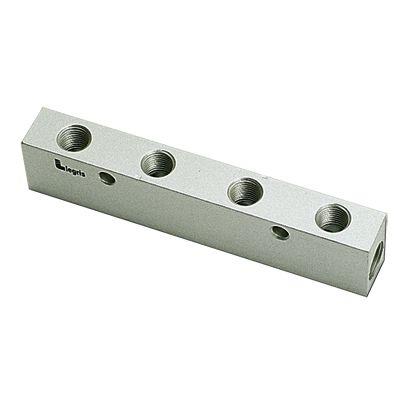VERDEELBLOK ALUM   BSP INW  CIL /METR - C1 : G3/8 - C2 : G1/4 | 3311 13 17 04