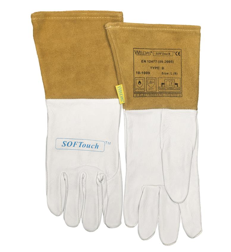 LASHANDSCHOEN WELDAS SOFT TOUCH 10-1009 MT.XL (9.5) TIG GEEL/GRIJS