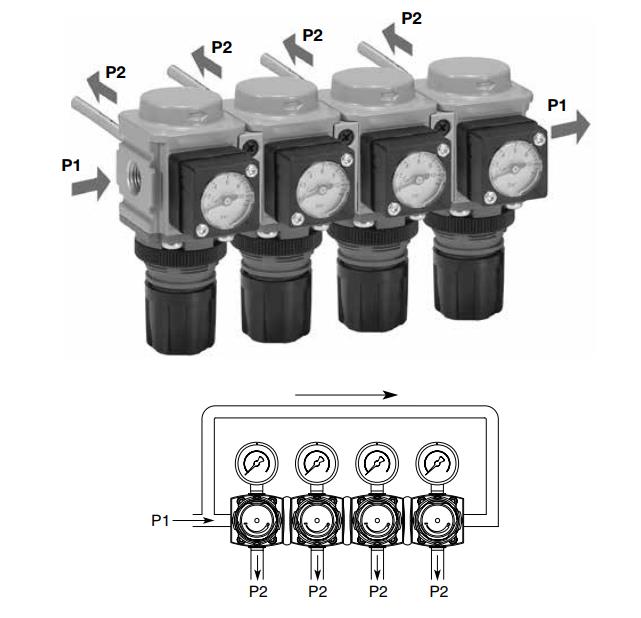 MANIFOLD REGELAAR 1/4" 8BAR
