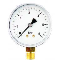 MANOMETER 106001 MESSING  63MM  0-250 BAR O.A. G1/4" KLASSE 2.5